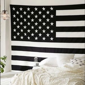 Black & White American Flag Tapestry